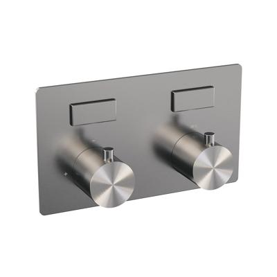 Brauer Brushed Edition - 2 weg - Inbouwthermostaat - Drukknoppen - In/afbouwdelen - RVS Geborsteld PVD