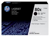 HP toner 80X, 6 900 pagina&apos;s, OEM CF280XD, zwart, duopack - thumbnail
