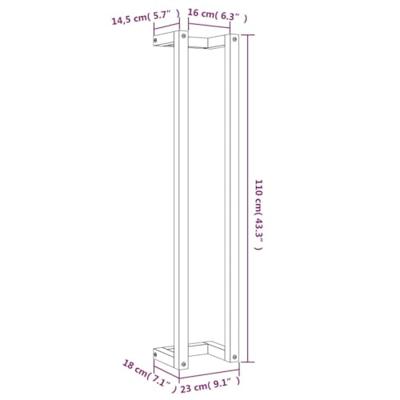 VidaXL Handdoekenrek 23x18x110 cm massief grenenhout wasbruin VidaXL Handdoekenrek 23x18x110 cm massief grenenhout wasbruin