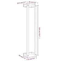 VidaXL Handdoekenrek 23x18x110 cm massief grenenhout wasbruin - thumbnail