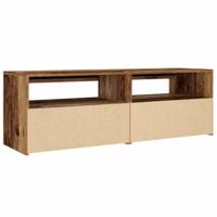 Tv-meubel met LED 120x35x40 cm bewerkt hout oud hout - thumbnail