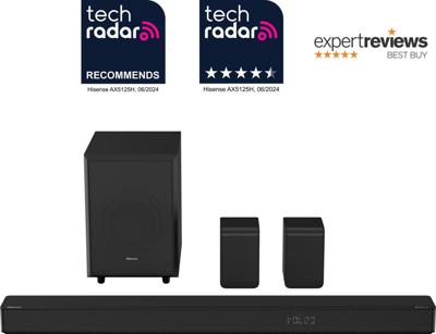 Hisense AX5125H 5.1.2 Kanaals 500 W Dolby Atmos Soundbar met Draadloze Subwoofer & Up Firing Luidsprekers & Turly Draadloze Achterluidsprekers
