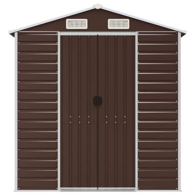 Tuinschuur 191x980x198 cm gegalvaniseerd staal bruin