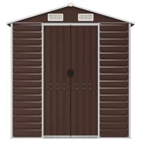 Tuinschuur 191x470x198 cm gegalvaniseerd staal bruin - thumbnail