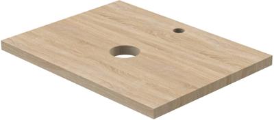 Wasblad Tiger S-line Met Uitsparingen 60 cm Licht Eik Wasblad Tiger S-line Met Uitsparingen 60 cm Licht Eik