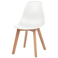 Eetkamerstoelen 4 st kunststof wit - thumbnail