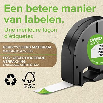 Dymo LetraTAG tape 12 mm, plastic groen - thumbnail