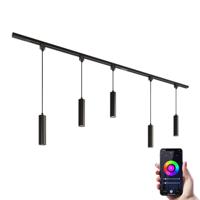 Taros Railverlichting Pakket - Recht - 2x 1 m rail - 5 hanglamp - Incl. RGBWW GU10 - IP20 - Modulair - 230V - thumbnail
