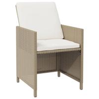 9-delige Tuinset met kussens poly rattan beige - thumbnail