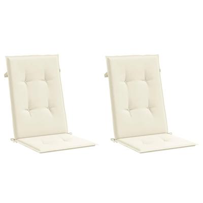 Tuinstoelkussens 2 st 120x50x3 cm crmekleurig