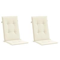 VidaXL Tuinstoelkussens 6 st hoge rug 120x50x3 cm stof crèmekleurig - thumbnail