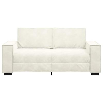 Tweezitsbank 140 cm fluweel crmekleurig