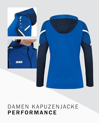 JAKO 6822D Jas Met Kap Performance Dames - Royal/Marine - 44