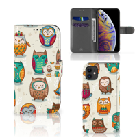 Apple iPhone 11 | Telefoonhoesje | Met pasjeshouder | Vrolijke Uilen - thumbnail