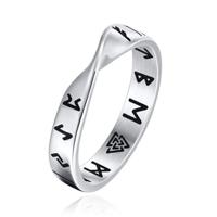 Mendes Nordic Heren Ring- Rune Script Silver-21.5mm - thumbnail