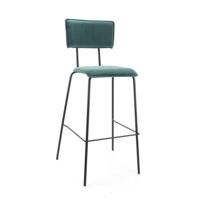 Workliving Hoge Barkruk Bo - Fluweel Aardetint Teal - thumbnail