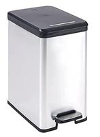 Slanke prullenbak - SLIM BIN - CURVER - 25L - Compact ontwerp - 41 x 27 x 55 cm - Metallic grijs - thumbnail