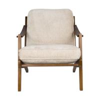 Dutchbone Fauteuil 'Washington' Mangohout en geweven stof - thumbnail