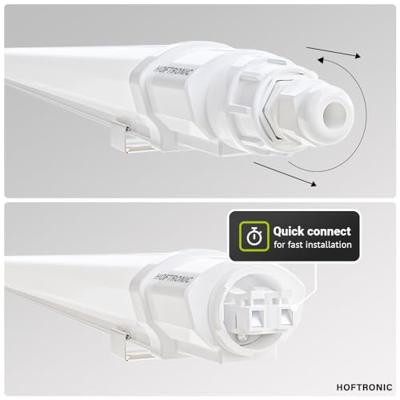 Q-Series LED TL Armatuur 150cm - 48 Watt 5760 Lumen vervangt 192 Watt - 120lm/W - 4000K neutraal wit licht - Gereedschapsloos Koppelbaar - IK08 - IP65 Waterdicht - Tri-proof plafondverlichting
