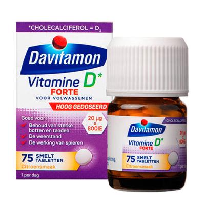 Davitamon Vitamine D3 forte smelttablet 75 Tabletten