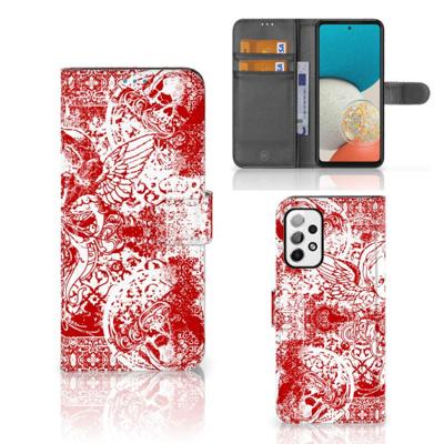 Telefoonhoesje met Naam Samsung Galaxy A73 5G Angel Skull Rood Telefoonhoesje met Naam Samsung Galaxy A73 5G Angel Skull Rood