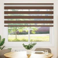 VidaXL Zebra rolgordijn 155x150 cm stofbreedte 150,9cm polyester bruin - thumbnail