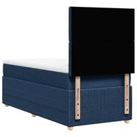 Boxspring met matras stof blauw 90x190 cm - thumbnail