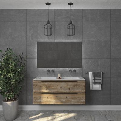 Badkamermeubelset Gliss Design Hera Mat Zwart 120cm 4 Laden Zwart Grenen (Keuze Wastafel)