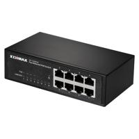 EDiMAX ES-1008PHE netwerkswitch L2 Fast Ethernet (10/100), Ethernet-verbinding, ondersteunt de stroomvoorziening via deze poort (PoE) zwart - thumbnail