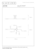 Lucide LESTER - Plafonnière - 8xE27 - Zwart - thumbnail