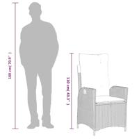 5-delige Tuinset met kussens poly rattan zwart - thumbnail