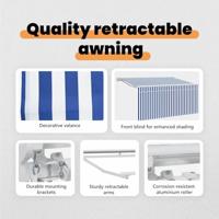 VidaXL Inklapbaar zonnescherm blauw en wit 300 x 200 cm - thumbnail