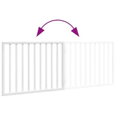 VidaXL Hondenhek opvouwbaar 2 panelen wit 160 cm populierenhout