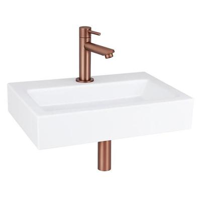QeramiQ Fuente fonteinset - 38x24cm - 1 kraangat - keramiek - fonteinkraan koper - glans wit SW970033/SW799405/SW799403/SW21912 QeramiQ Fuente fonteinset - 38x24cm - 1 kraangat - keramiek - fonteinkraan koper - glans wit SW970033/SW799405/SW799403/SW21912