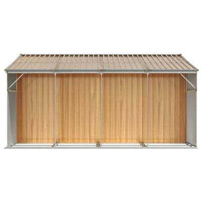 Tuinschuur 277x365,5x179 cm gegalvaniseerd staal lichtbruin