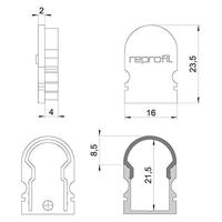 Deko Light 979522 Endkappe R-AU-02-10 Set 2 Stk, Schwarz Profieleindkap Kunststof (l x b x h) 16 x 6 x 23.5 mm 1 stuk(s) - thumbnail