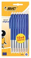 Bic balpen M10 Clic, 0,4 mm, medium punt, bleu, blister 10 stuks + 4 gratis - thumbnail