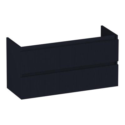 Brauer Joy Wavy - Onderkast Ondiep - 100 cm - met 2 Softclose Lades Greeploos en 1 Sifon Uitsparing - Mat Zwart