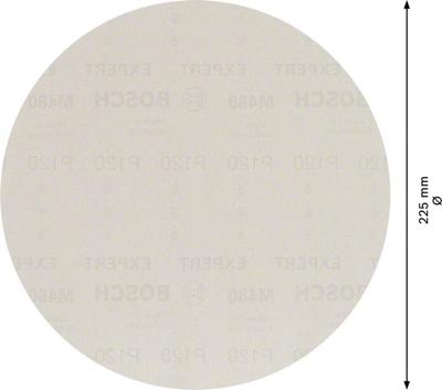 Bosch Accessories EXPERT M480 2608900709 Schuurnet voor wand- en plafondschuurmachine Ongeperforeerd Korrelgrootte (num) 120 (Ø) 225 mm 25 stuk(s)