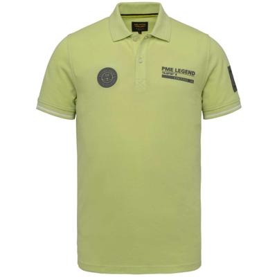 PME Legend gemêleerde slim fit polo met contrastbies lime PME Legend gemêleerde slim fit polo met contrastbies lime