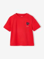 Effen Basics meisjesshirt met korte mouwen rood - thumbnail