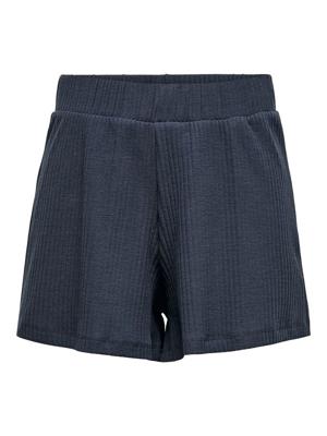 ONLY high waist straight fit sweatshort ONLNELLA donkerblauw