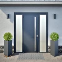 Plantenbakken 2 st driehoek 40x34,5x70 cm staal antracietkleur - thumbnail