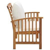 Tuinbank met kussens 119 cm massief acaciahout - thumbnail