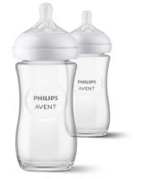Set van 2 glazen flesjes 240 ml Philips AVENT Natural Response doorzichtig - thumbnail