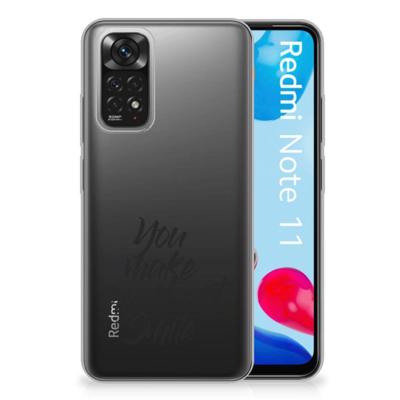 Xiaomi Redmi 10 | Redmi Note 11 4G | Siliconen hoesje | met naam Heart Smile Xiaomi Redmi 10 | Redmi Note 11 4G | Siliconen hoesje | met naam Heart Smile