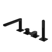 Badrandkraan Hotbath Gal Mengkraan Met 2-Weg Omstel Met Uitloop Mat Zwart - thumbnail