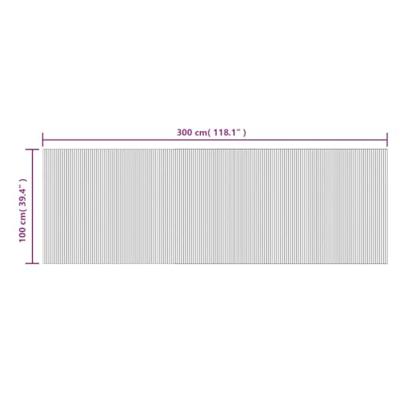 Vloerkleed rechthoekig 100x300 cm bamboe zwart - thumbnail