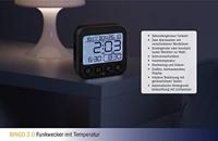 TFA Dostmann 60.2550.01 Wekker Zendergestuurd Zwart Alarmtijden 2 Groot display - thumbnail