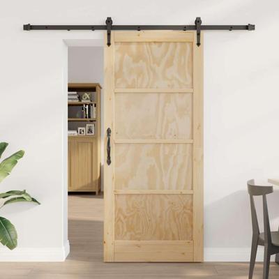 Schuifdeur met Bevestigingsset 78x202 cm Massief Hout Grond
